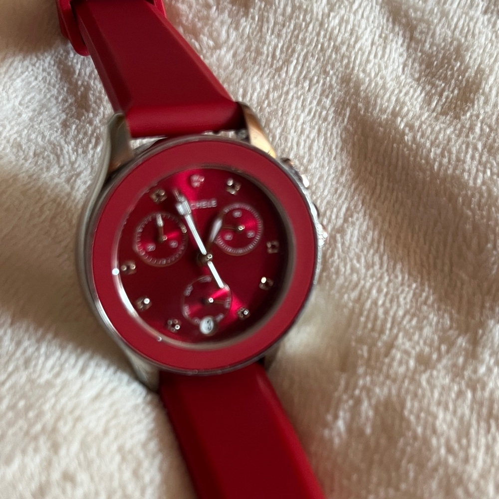 Michele Red Smartwatch with Silver Accents